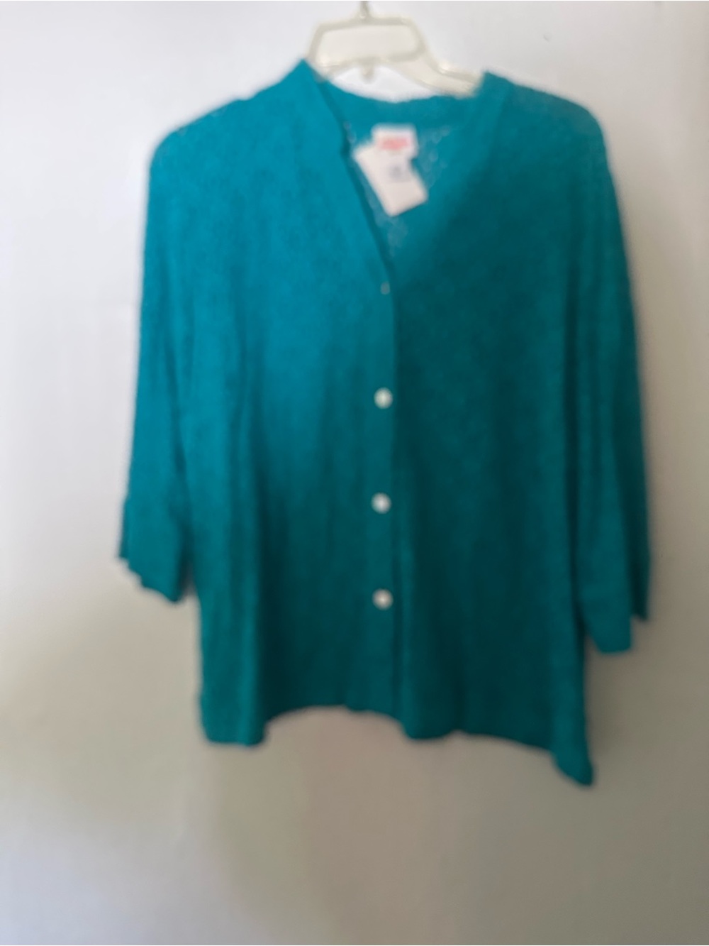 Ruby Rd. Teal Button-Front Women's Cardigan